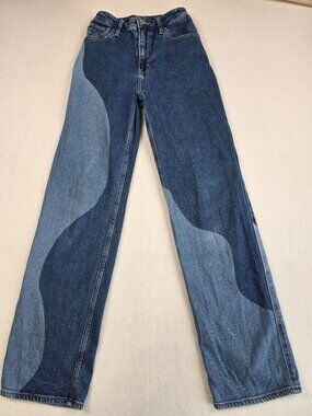 Hollister Ultra High-Rise Dad Jeans Wave Print 00L W23 L30